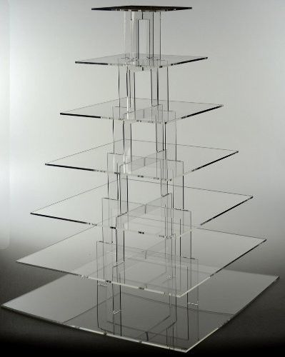 7 tier transparent acrylic square wedding cake stands (2).JPG