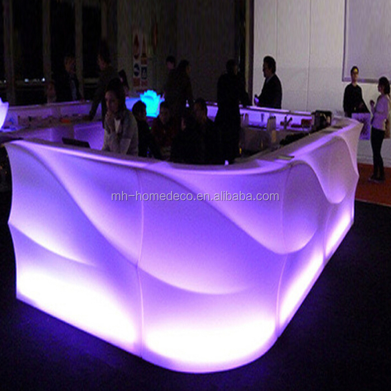 防水ウェーブ形状のバーテーブル光るled照明バーカウンター仕入れ・メーカー・工場