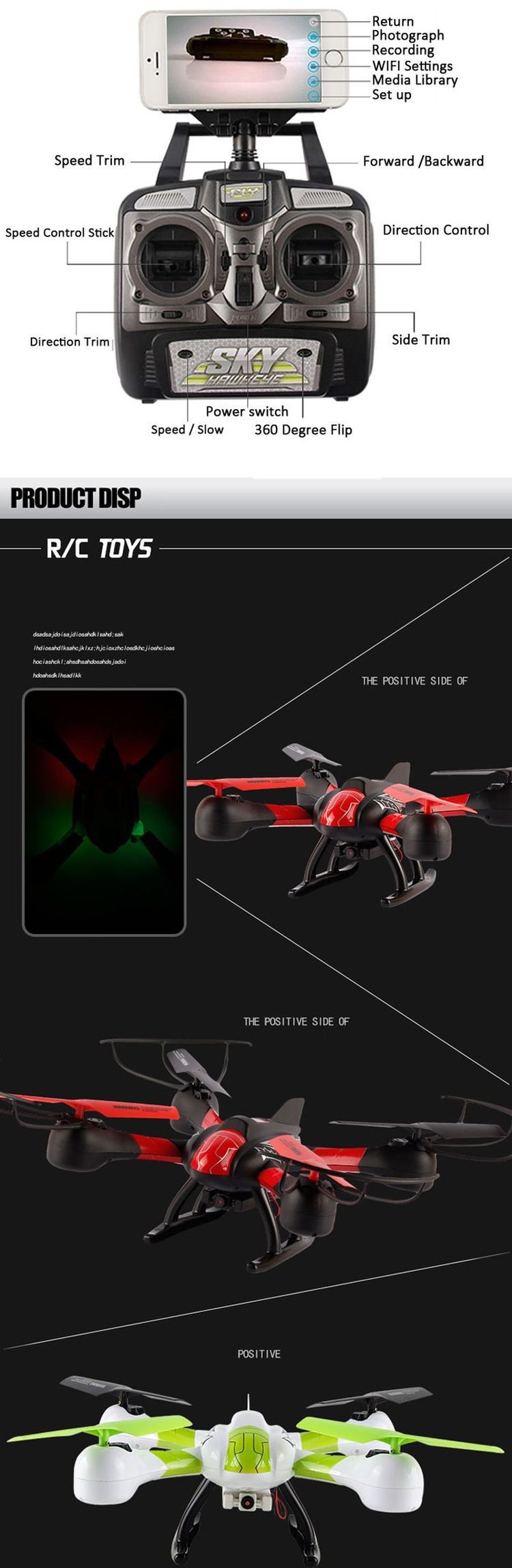 1491315W Transmission Headless Mode RC Quadcopter 2.4G 4 Channel Drone with HD Camera-3_07.jpg