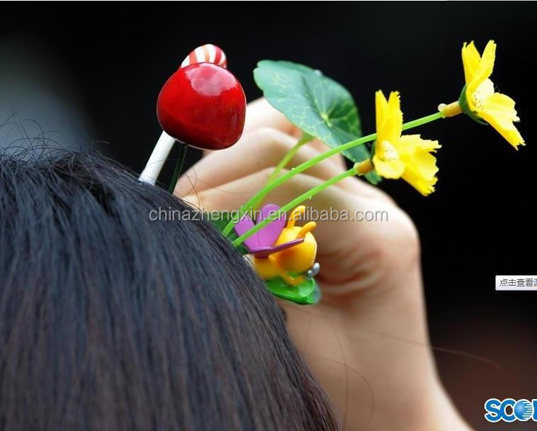 新しいホットかわいい植物の子供のヘアークリップヘアピン/ヘアピン仕入れ・メーカー・工場