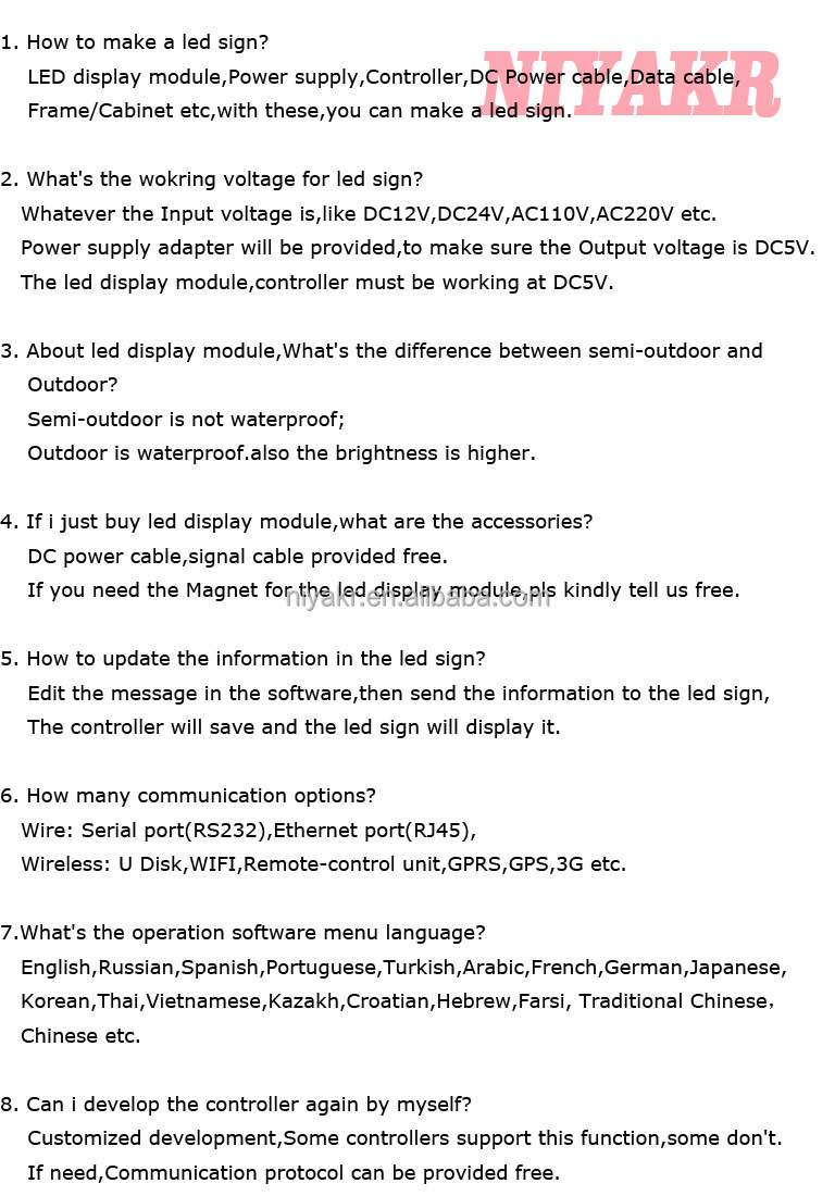 FAQ for single or dual led screen