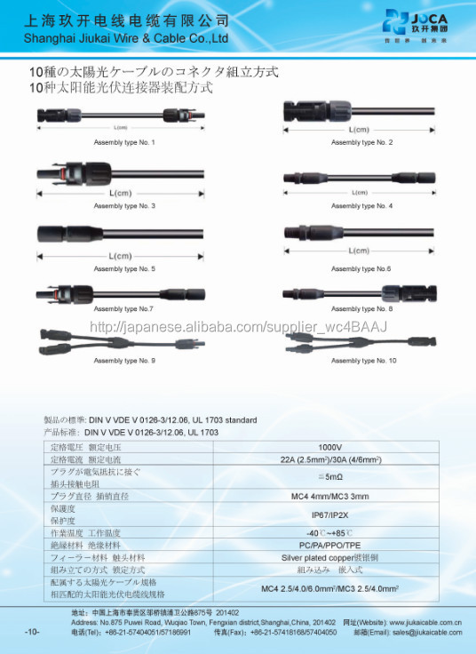 太陽光ケーブル/MC4コネクター---Anderson仕入れ・メーカー・工場