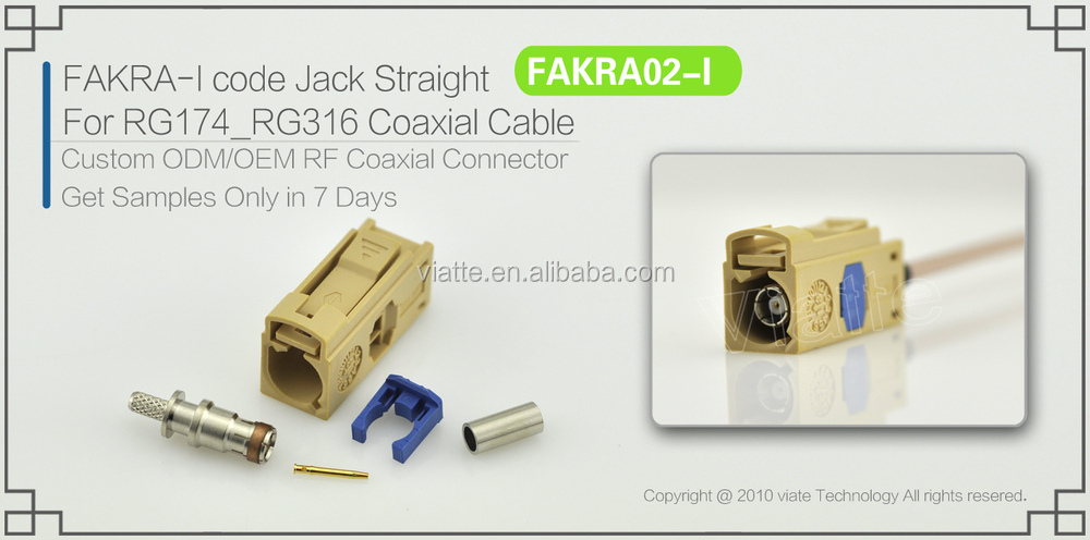 Fakra- iコードjack/rg174_rg316メスストレート用同軸ケーブルのコネクター仕入れ・メーカー・工場