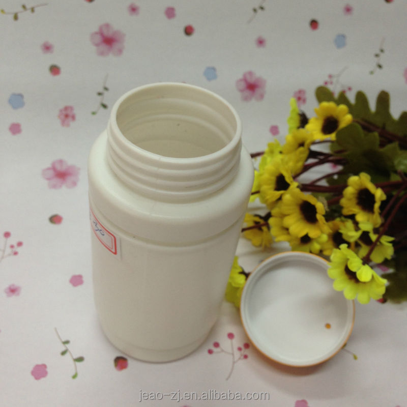 High quality round 250ml HDPE chewing gum plastic bottle with crown cap
