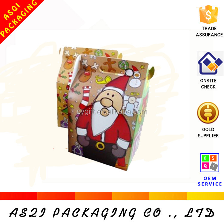 small paper cardboard shiny gloss lamination christmas candy box
