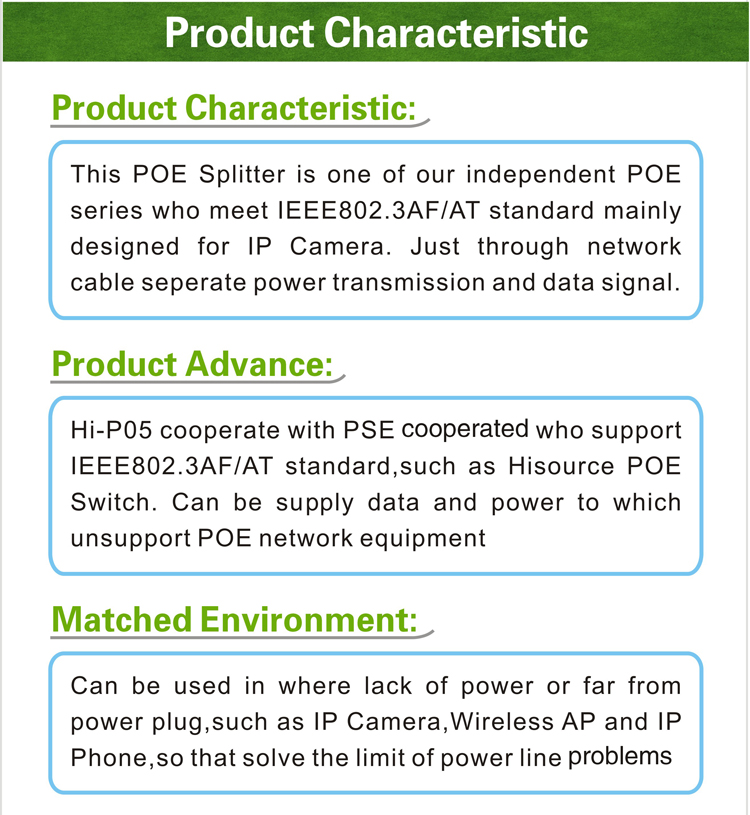 孤立dc12v/1.5-2a15.4ワットhisourcepoe光スプリッタ、 poeインジェクタアプリケーションセキュリティのために仕入れ・メーカー・工場