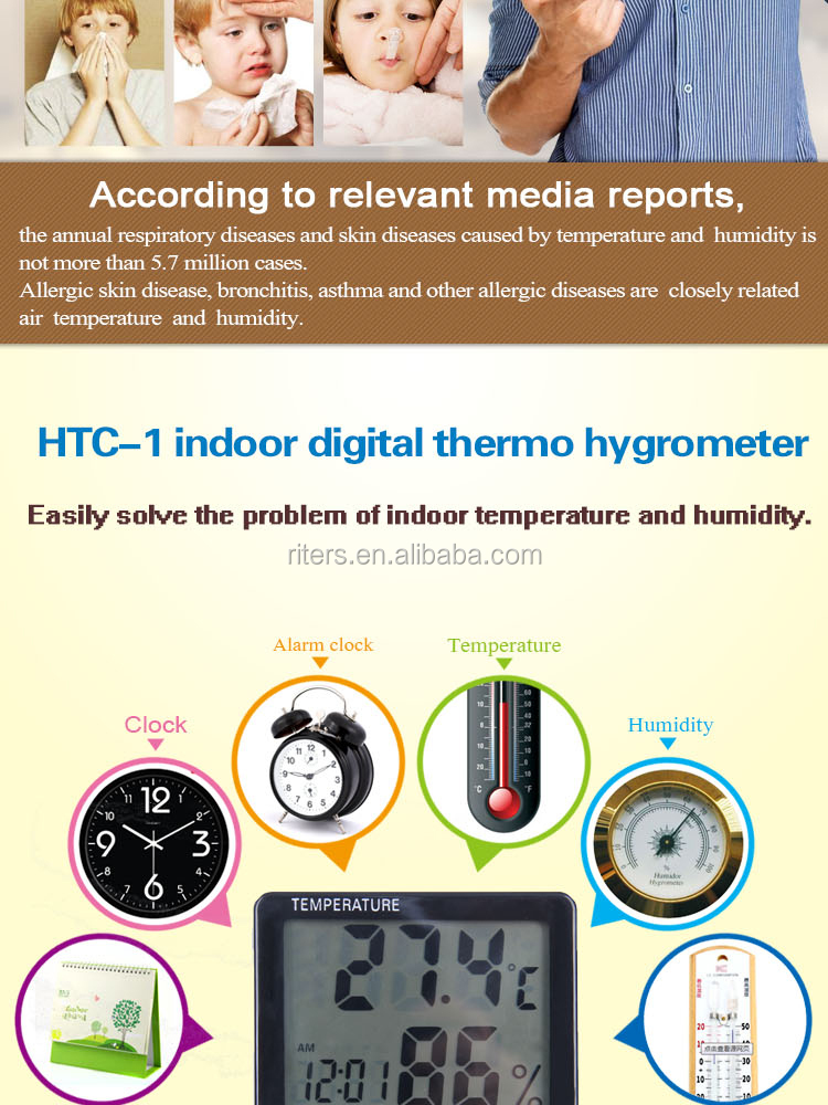 大型デジタルサーモスタットhtc-1riters温度センサー液晶ディスプレイデジタル温湿度計温度と湿度仕入れ・メーカー・工場