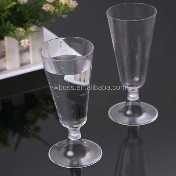 Safely clear and colored disposable platic champagne glass