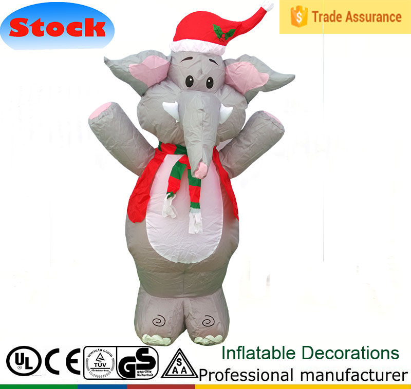 Dj104 4ft Inflatable Elephant Wholesale Christmas Decoration Hat Card