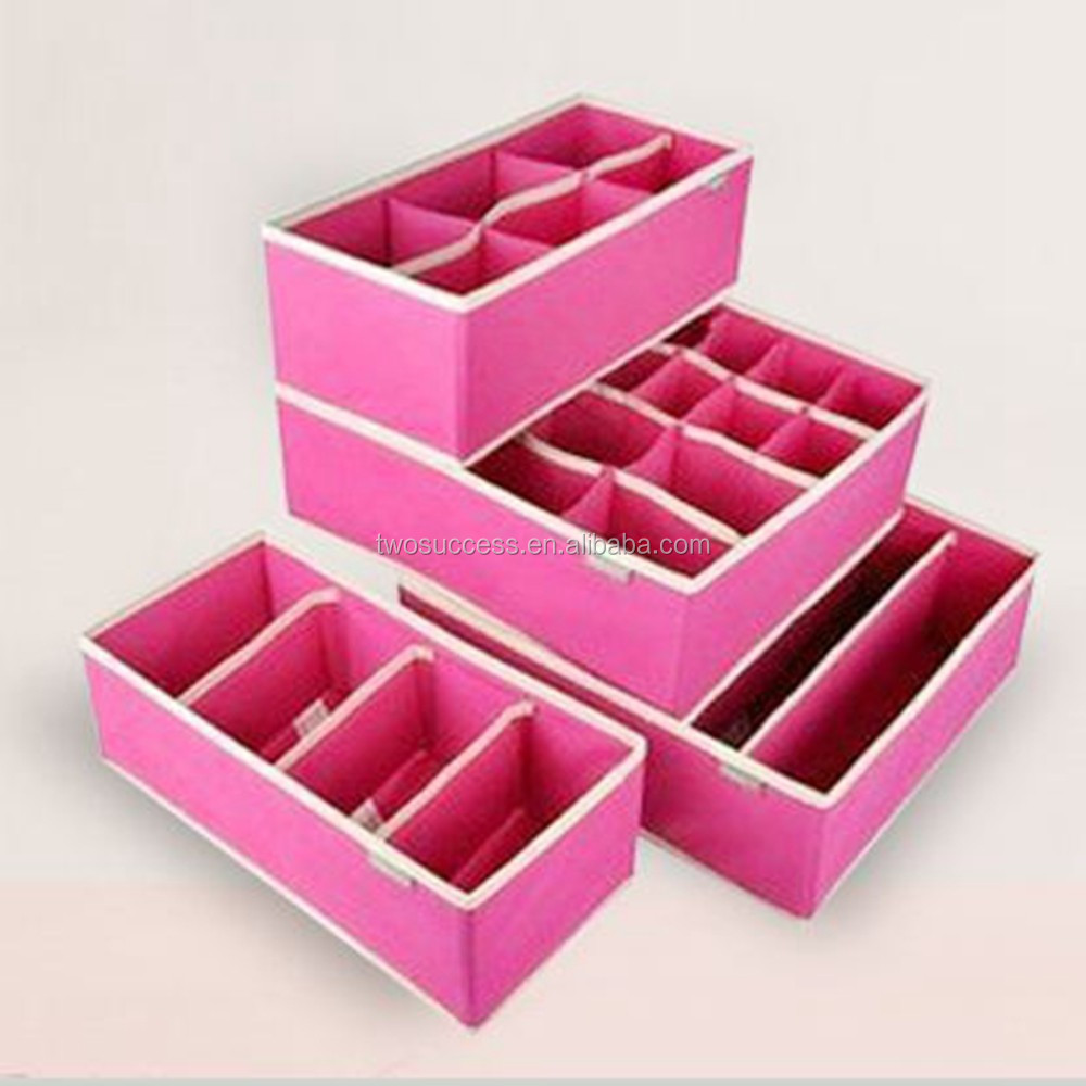 Pink-Nonwoven-Fabric-Drawer-Underwear-Organizer-with(2)