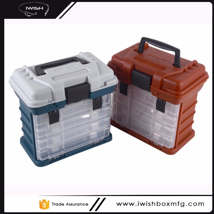 Top Compartment 4 Clear Storage Drawers Large Plastic Fishing Lure