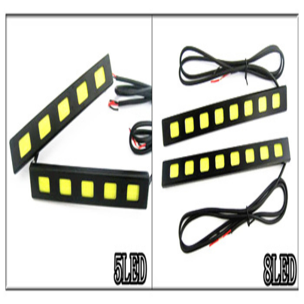 5SMD COB LEDデイライト/ディライト COB LED 面発光 タイプ汎用スティックライトブラック/シルバー スポットライト/DRL ホワイト 12V用 2個セット問屋・仕入れ・卸・卸売り