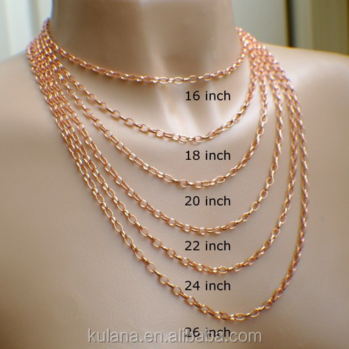 24 inch 3.8mm wide copper necklace chain oval cable style.jpg