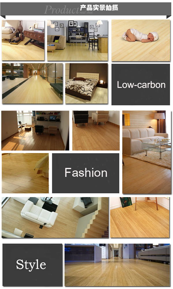 Natural Bamboo Type Horizontal Click System High Gloss Bamboo Flooring