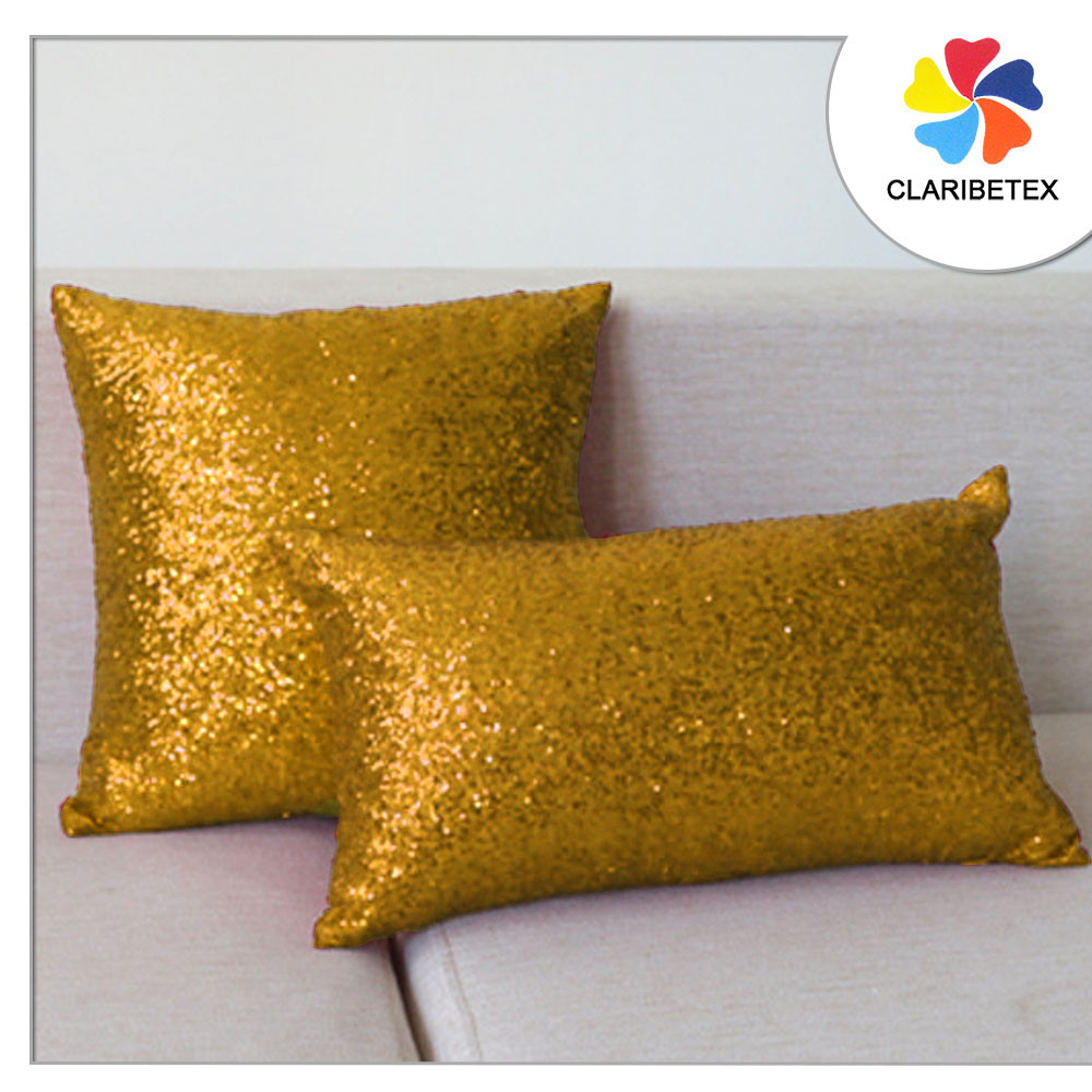 Sparking Blinking Gold Sequin Pillow Chair Car Seat Cushion Cover