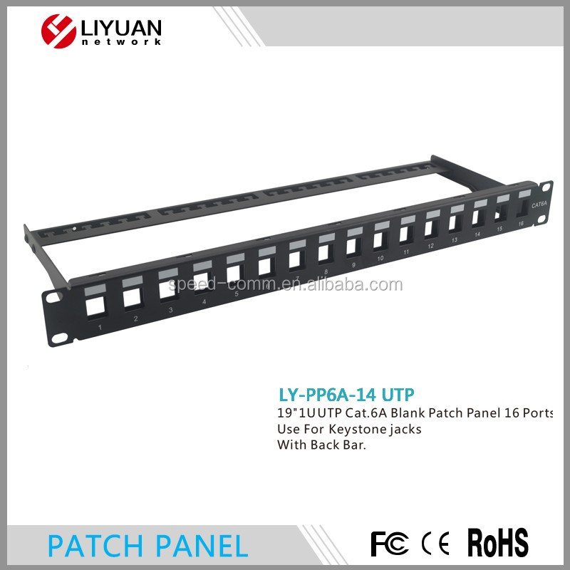 LY-PP6A-14中国cat6aキーストーンジャックutp 1u 16ポート空パッチパネル仕入れ・メーカー・工場