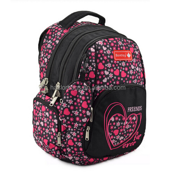 Newest high funny school floral print canvas backpacks