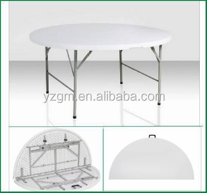 半円形のテーブルで折りたたみ5フィート、 ガーデンラウンドテーブル、 白いプラスチックのテーブル仕入れ・メーカー・工場