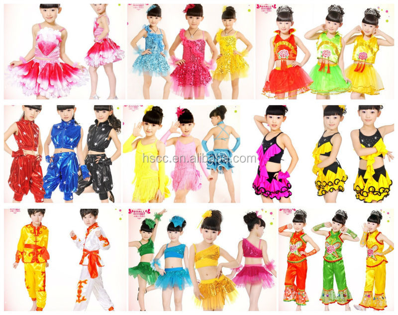 卸売子供の女の子の性能の社交ダンスのドレス現代のヒップホップジャズダンスコスチューム子供用問屋・仕入れ・卸・卸売り