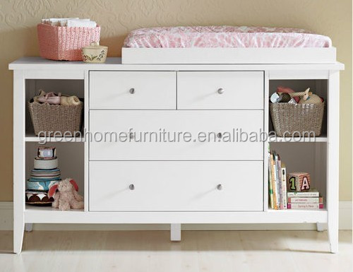 White New Zealand Pine Baby Change Table 4 Chest Of Drawers With