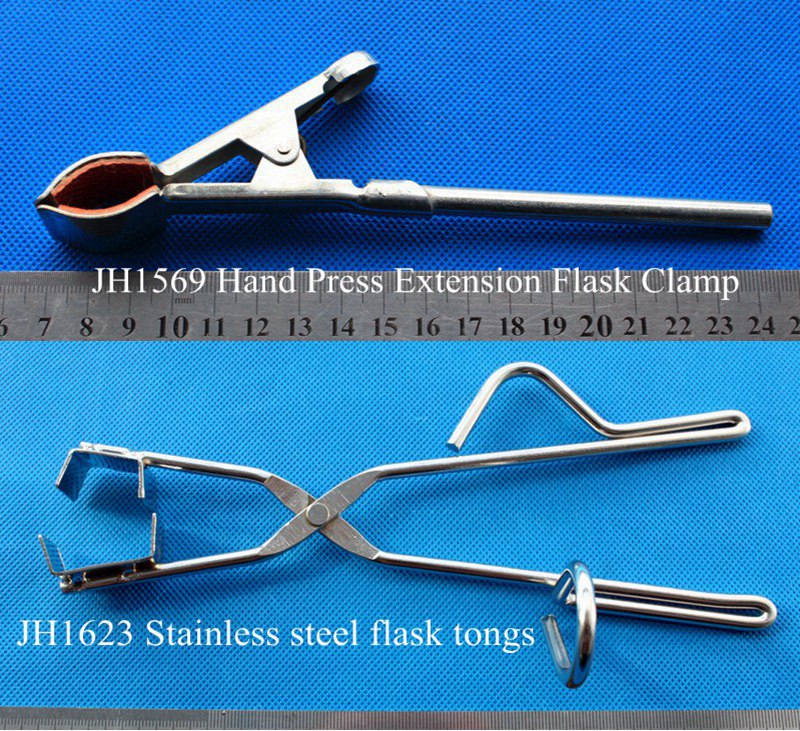 Hand Press Extension Flask Clamp holder in lab_Tongs tweezers forceps