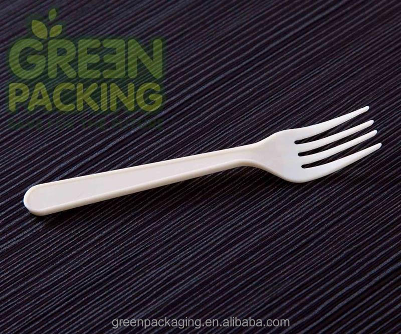 Biodegradable unbleached corn starch forks