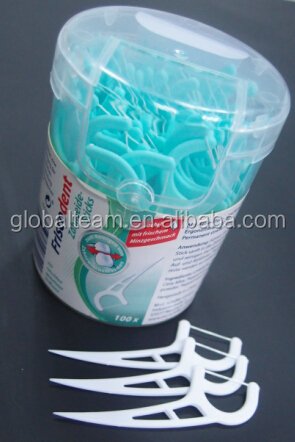 ptfeプラスチックデンタルフロスピックミントフレーバー持ち手深セン問屋・仕入れ・卸・卸売り