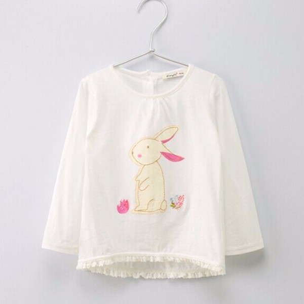 F10150Bウサギ柄コットンtシャツ卸売赤ちゃんの女の子かわいいtシャツ仕入れ・メーカー・工場