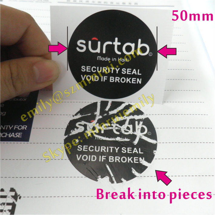 Round Security Seal Void If Broken Labels With Black Background