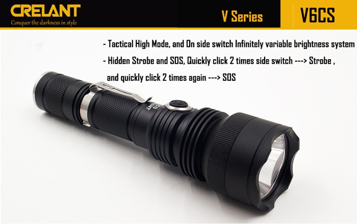 Crelant V6CS 10 ワット cree クール/中立xm-l2 led 960 ルーメン無電極調光led戦術懐中電灯仕入れ・メーカー・工場