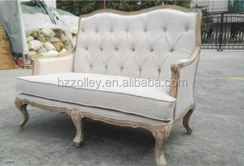 Franse houten woonkamer stoffen bank/klassieke vintage loveseat ... Woonkamer klassiek banken