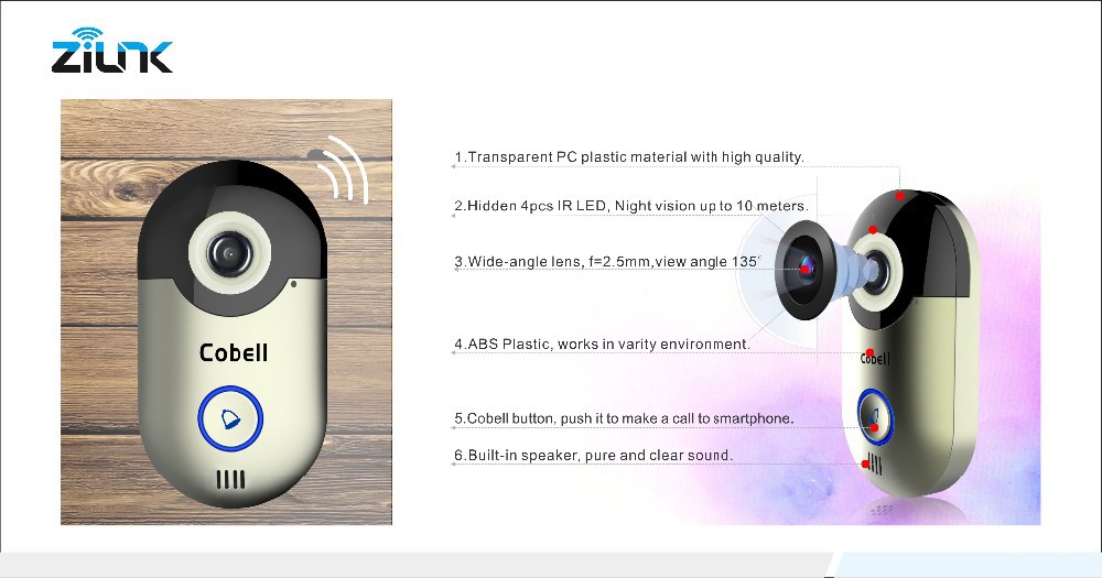 Wifiドアベルシステム用スマート電話( ios & androidシステム対応)、2016新しい来るワイヤレスipドアベル製品。仕入れ・メーカー・工場