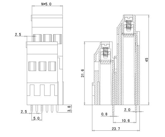 プリント基板用端子台gs028a2-5.0/5.08仕入れ・メーカー・工場