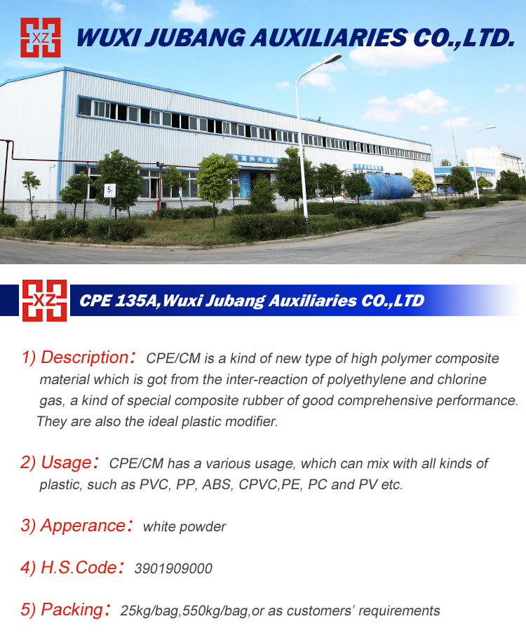 Rouleau toiture haute qualité polyéthylène chloré CPE 135A pour PVC