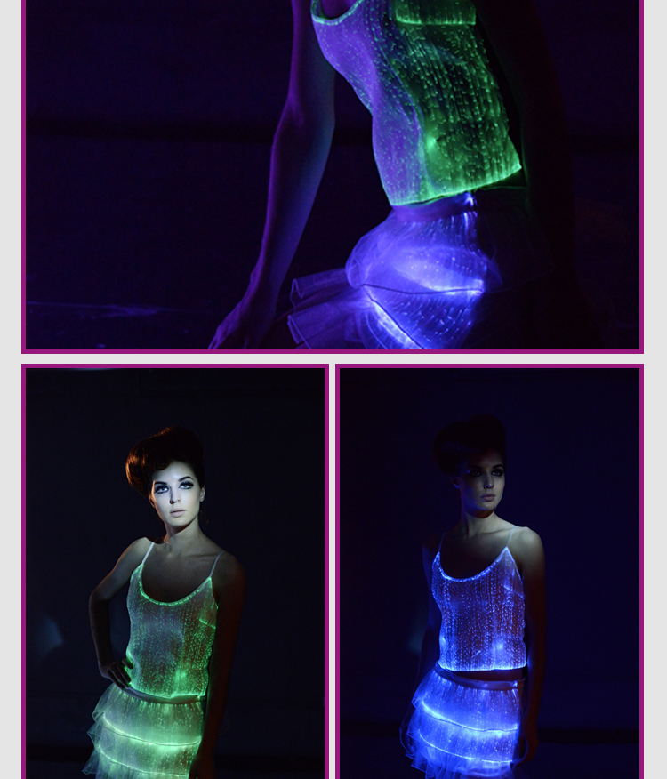発光光ファイバー衣類ドレスドレスパターン2015デザインのクラブ摩耗仕入れ・メーカー・工場