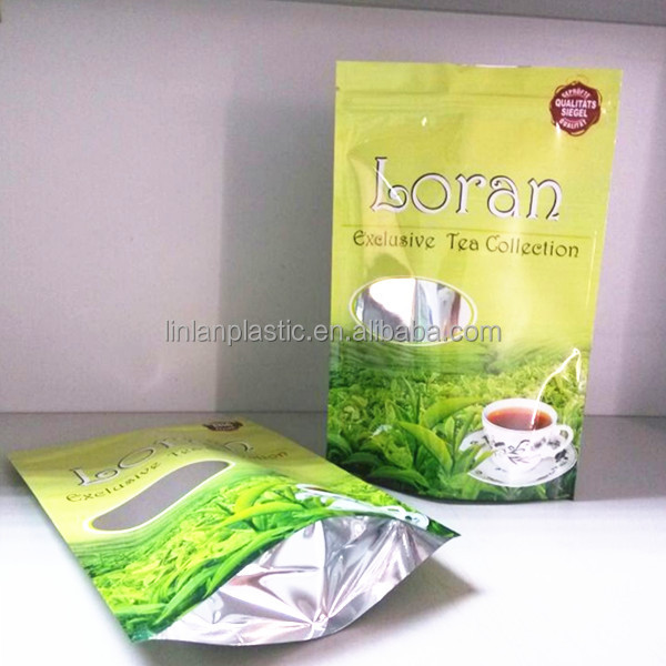 resealable stand up tea bags packaging,empty tea bag