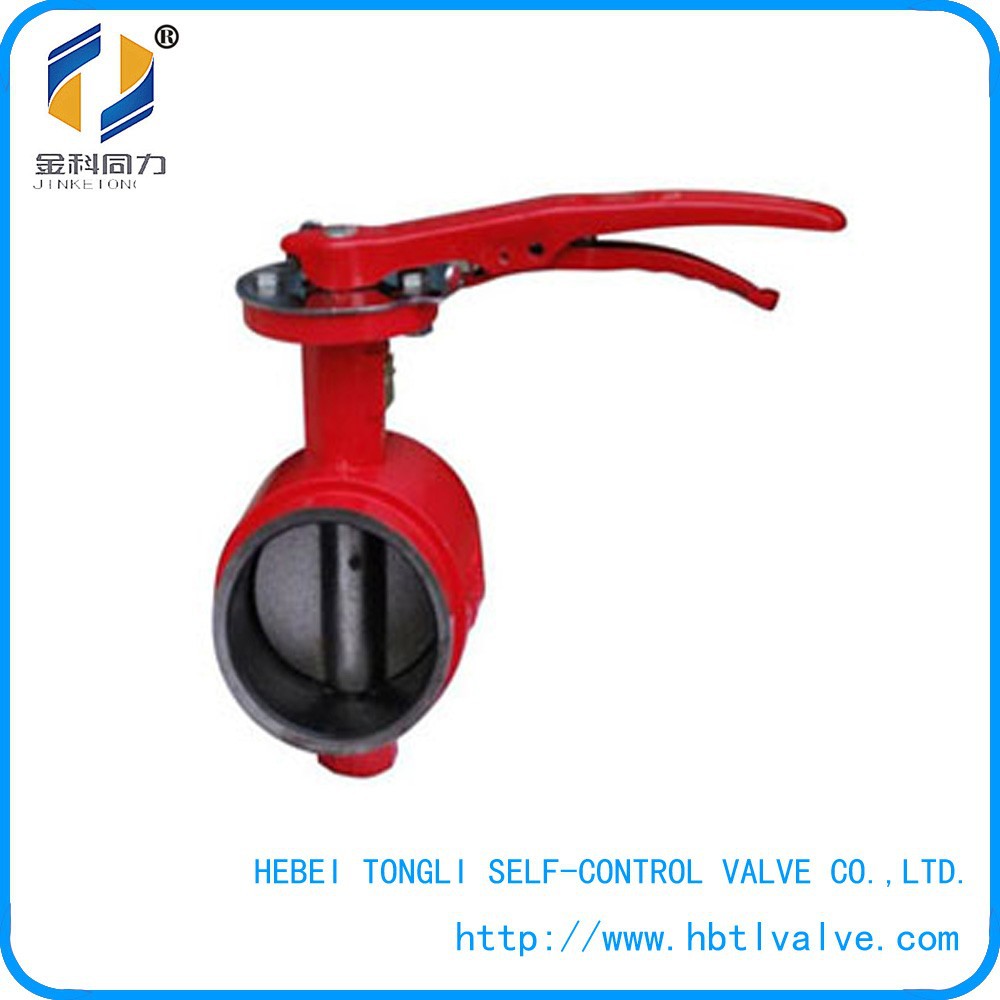 jinketongli dn80 grooved butterfly valve with handle