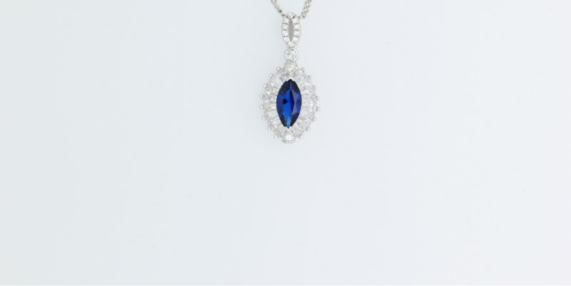 光沢のある馬925青い宝石の目の形をした銀のネックレスのペンダント問屋・仕入れ・卸・卸売り