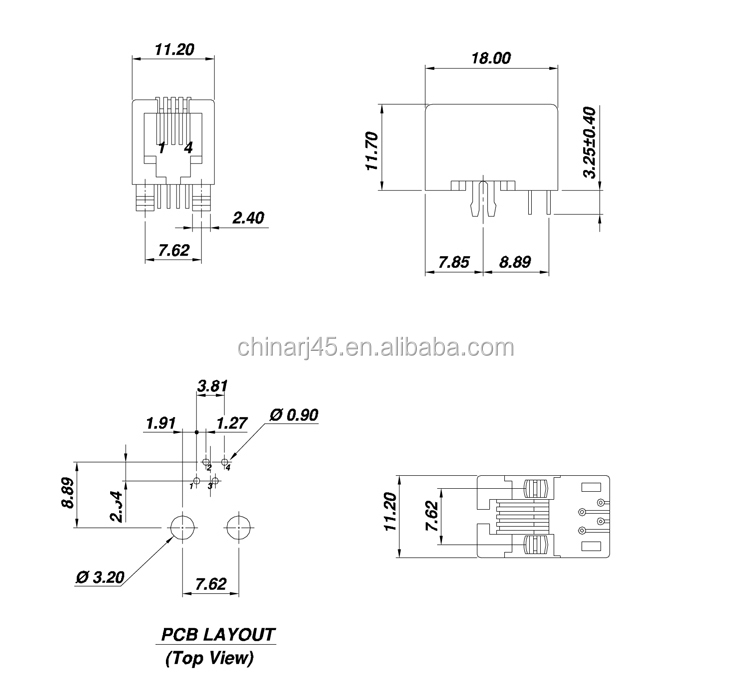 サイドエントリー4p4crj9rj10rj22ジャックpcbマウント電話ハンドセット仕入れ・メーカー・工場