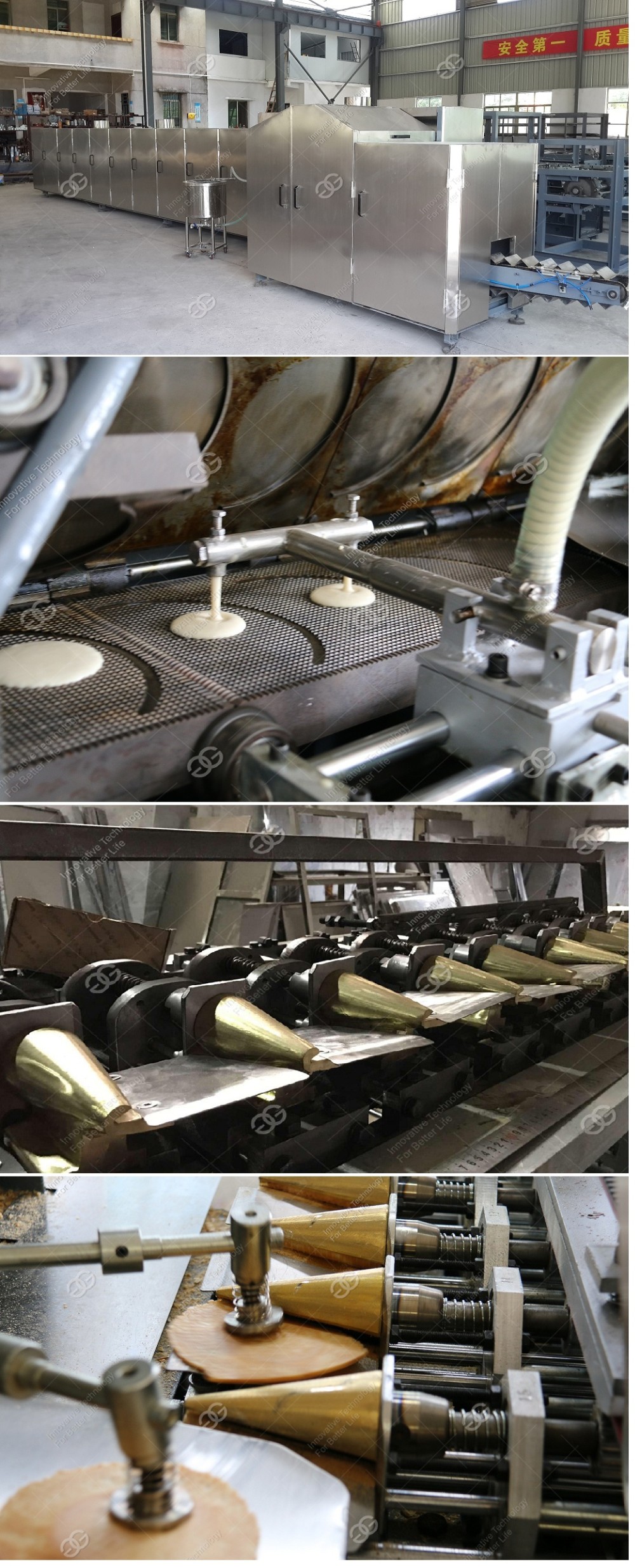 Automatic Waffle Ice Cream Cone Product Line