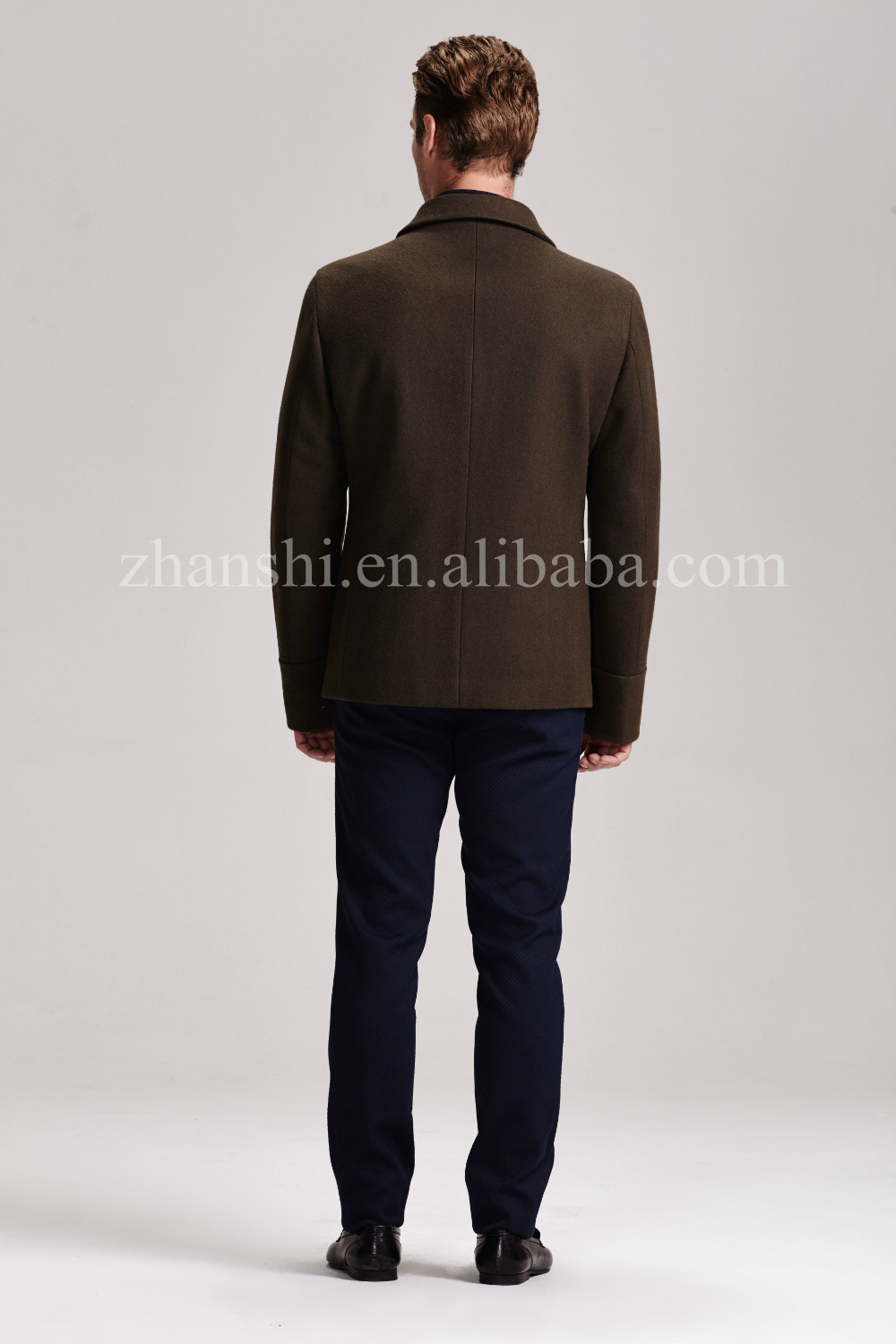ヨーロッパスタイルのファッションウールカシミヤジャケット背の低い男エンドウ豆仕入れ・メーカー・工場