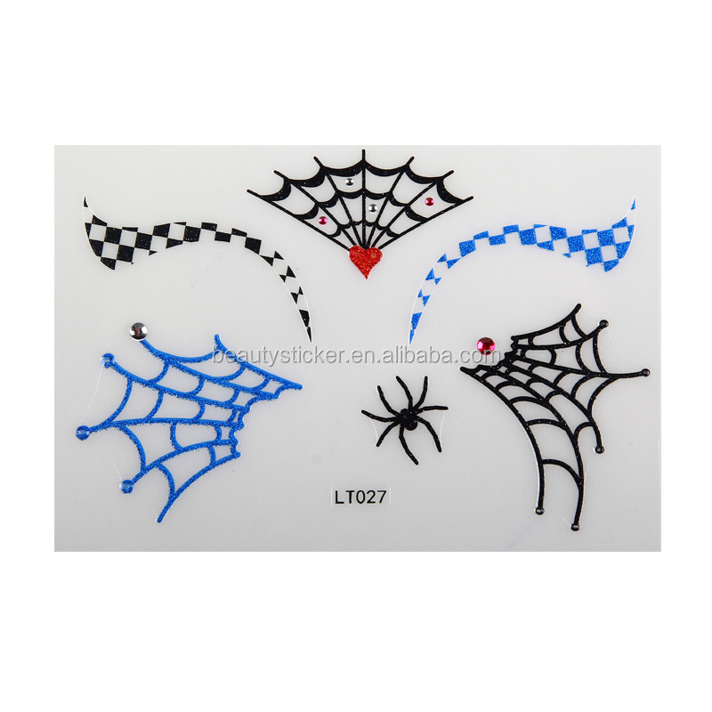 特別なデザイン蜘蛛の巣の輝きの顔のタトゥーステンシルフェイスマスク 問屋・仕入れ・卸・卸売り
