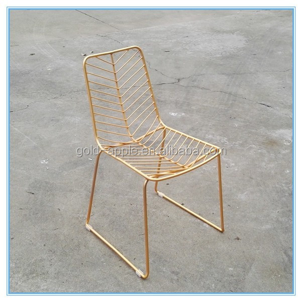 ゴールドメタル椅子ワイヤー側椅子メタルレストランチェア2204仕入れ・メーカー・工場