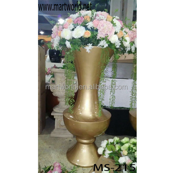 Champagne color resin vase for wedding events&party;High quality resin pillar wedding decoration(MS-215)