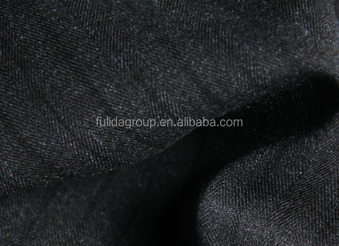 ポリエステルレーヨンスパンデックス黒い太いストライプパターンのファブリックヘリンボーンスーツの生地仕入れ・メーカー・工場