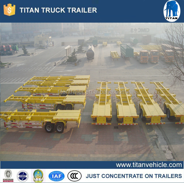 20 ft 40ft skeleton semi trailer used container chassis sale