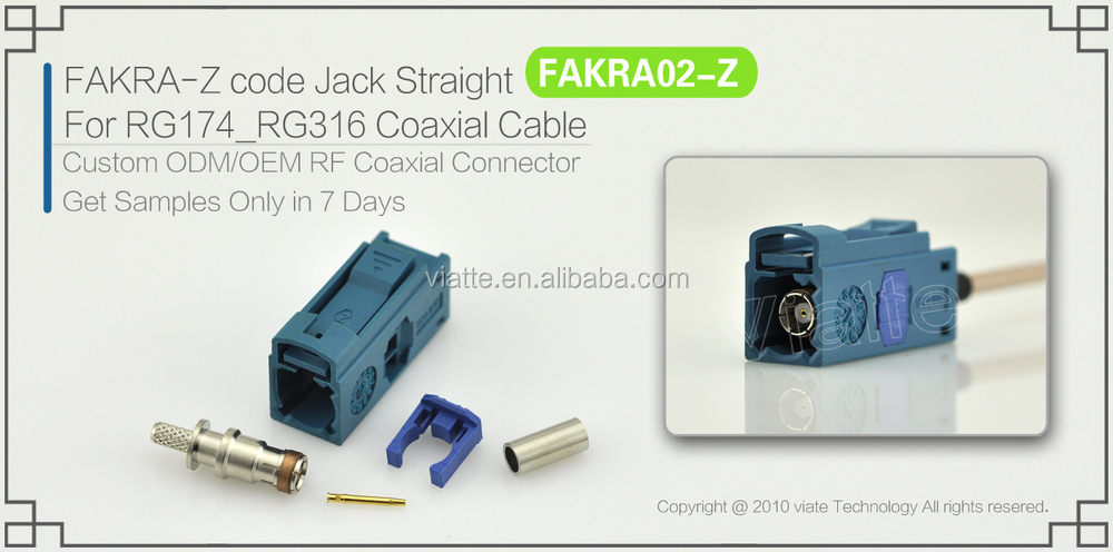 Fakra- zコードjack/rg174_rg316メスストレート用同軸ケーブルのコネクター仕入れ・メーカー・工場