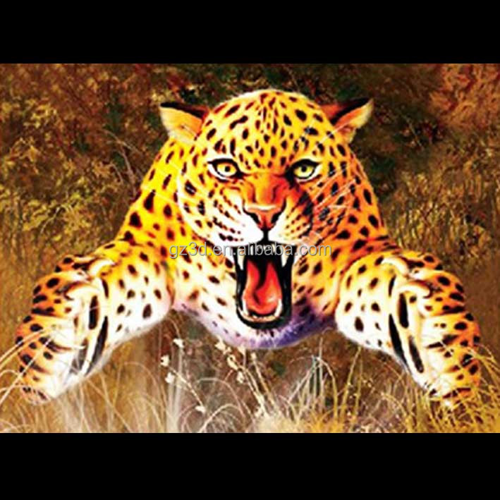 Sampel Gratis 3d Animasi Gambar Harimau Bunga Indah