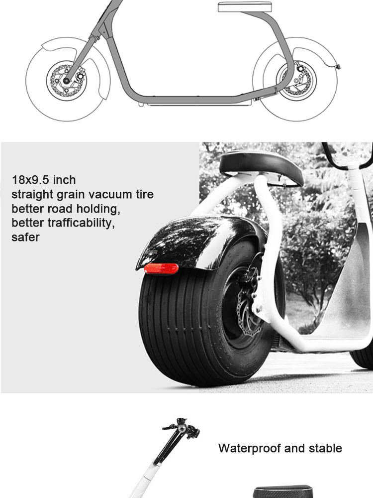 2016 the most fashionable citycoco 2 wheel electric scooter, adult electric motorcycle