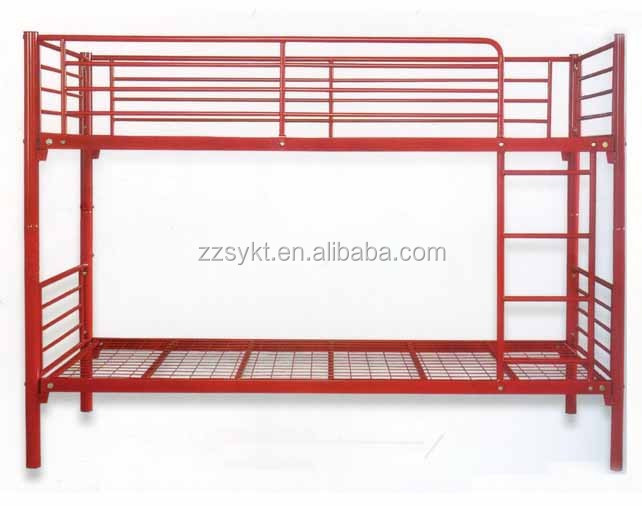 新しい寮の ベッド セット家具デザイン赤い金属の二段ベッド卸売仕入れ・メーカー・工場